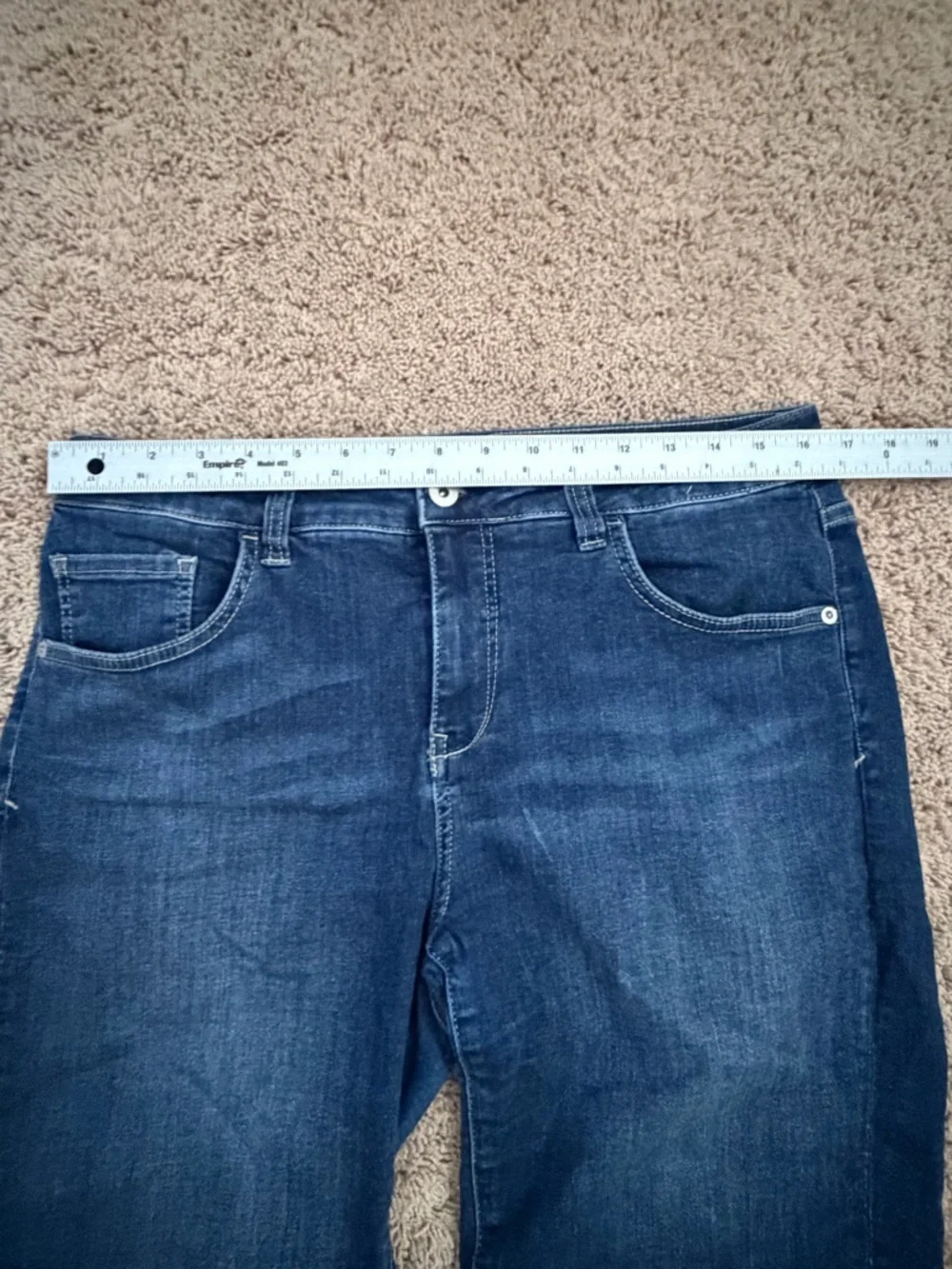 32 Anthropologie pilcro high rise slim long  Dark Blue Denim Jean Shorts - Picture 8 of 10